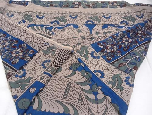 KALAMKARI PRINTED COTTON SAREE